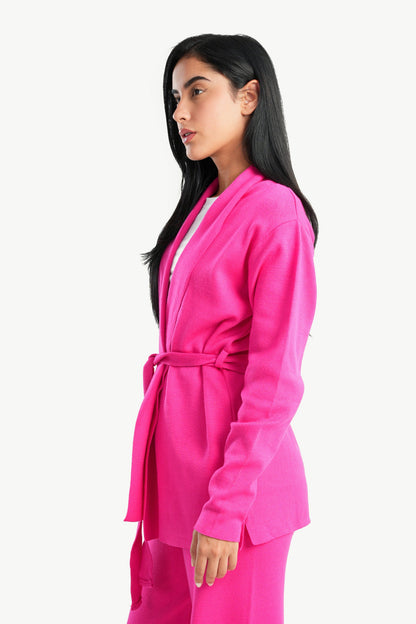 كارديجان صالة مع ياقة مطوية