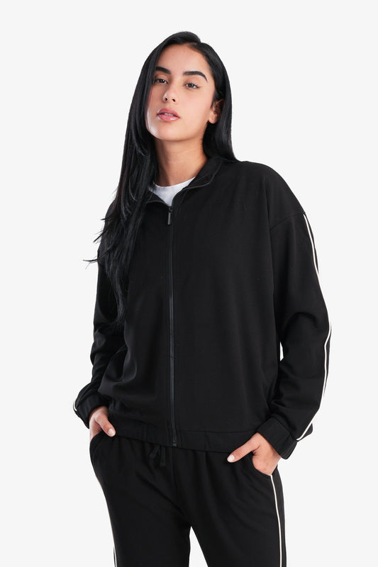 Carina Black Microfiber Lounge Jacket