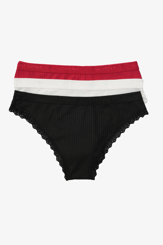مجموعة من 3 سراويل بيكيني ملونة