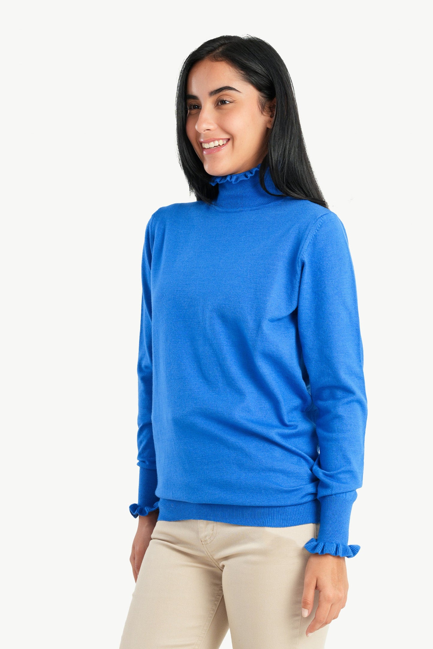 Carina Pullover with Ruffled Neck & Cuffs