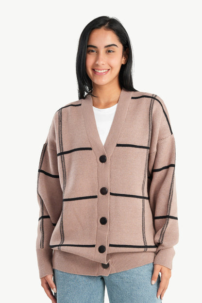 Cardigan With Square Pattern