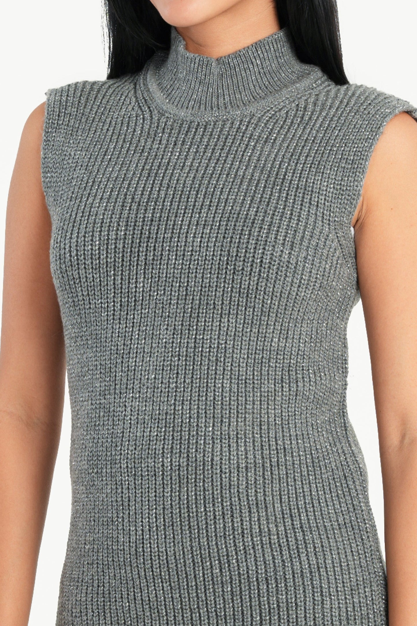 High Neck Ribbed Pullover