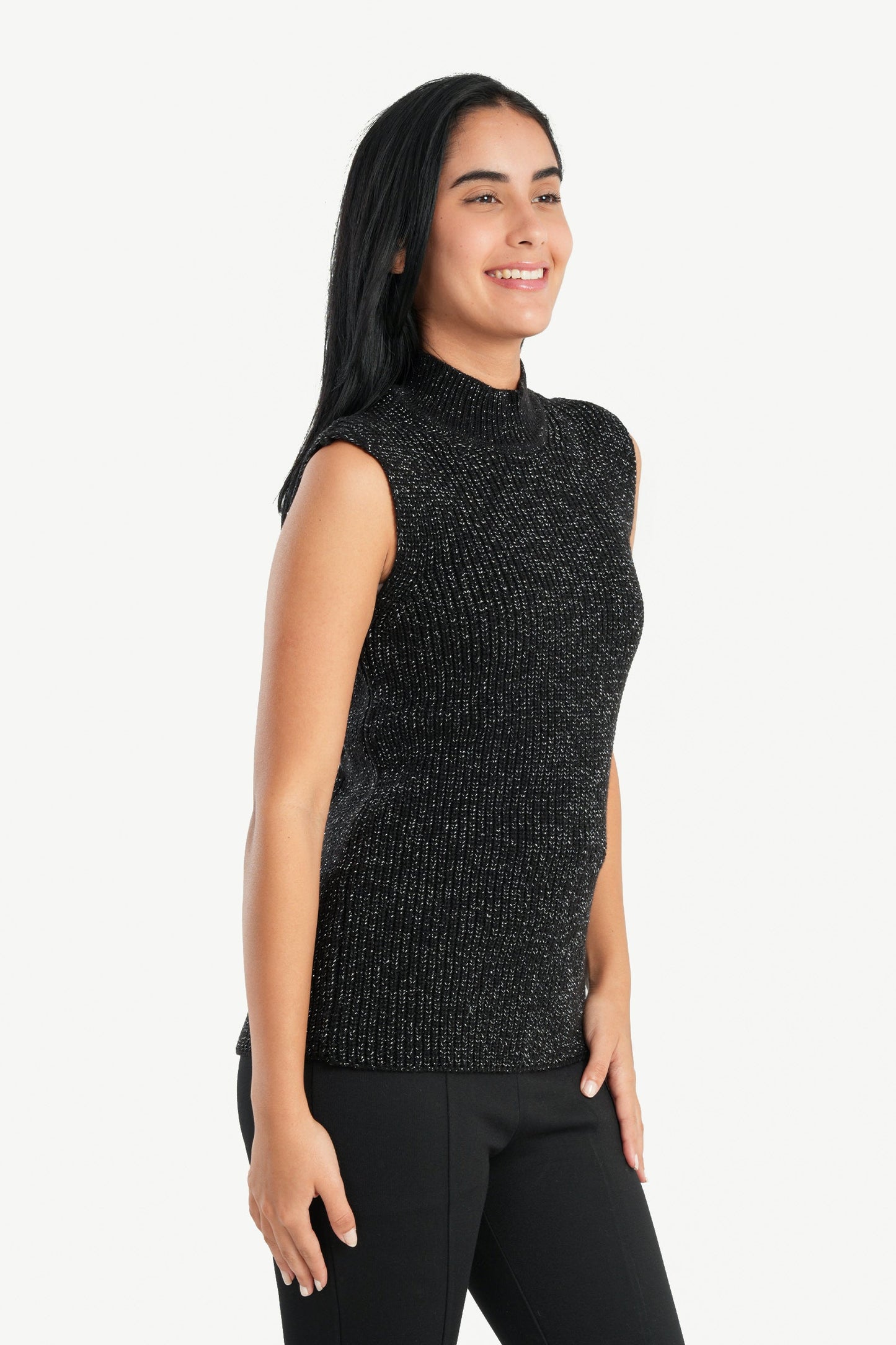 High Neck Ribbed Pullover