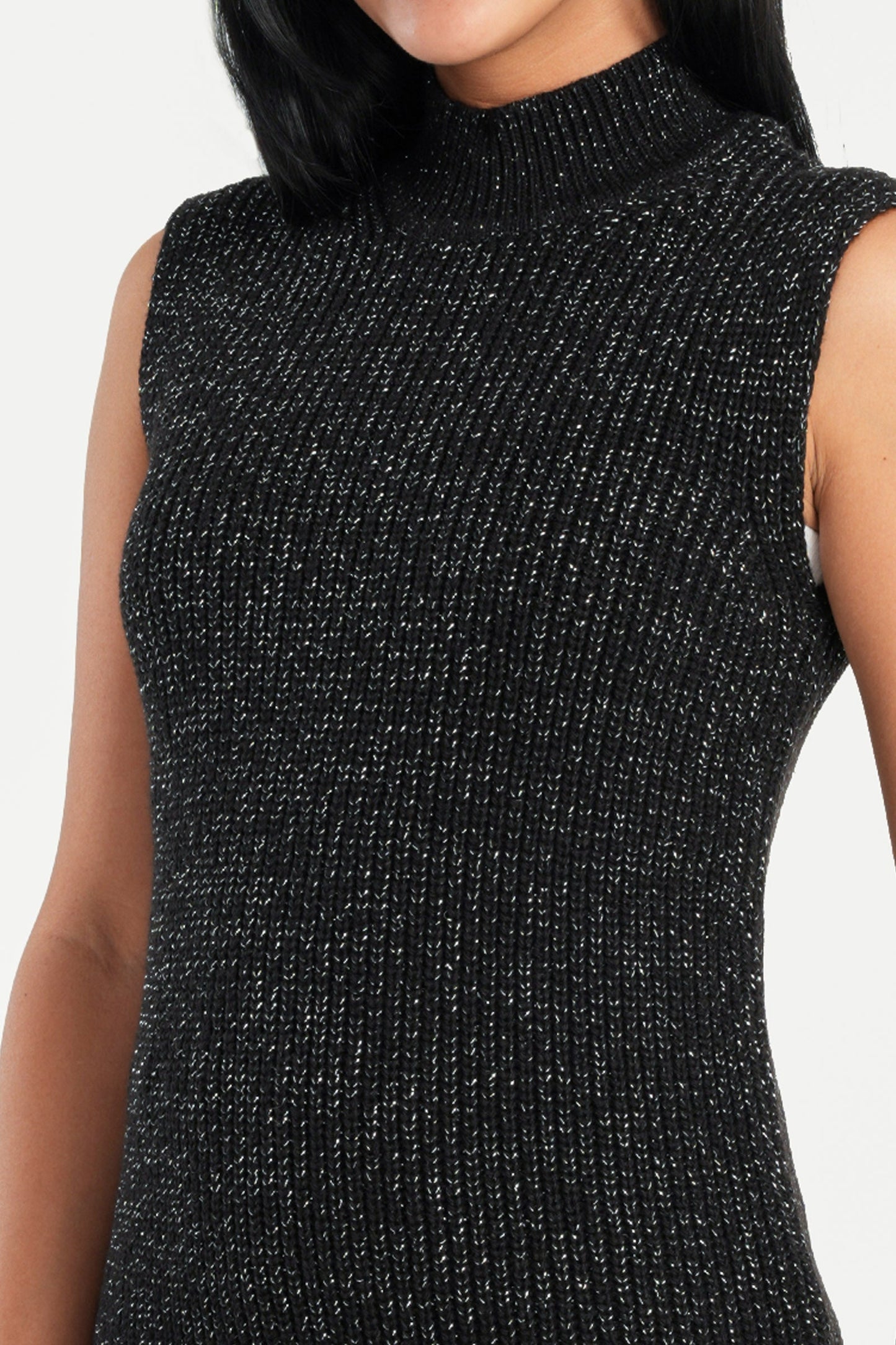 High Neck Ribbed Pullover