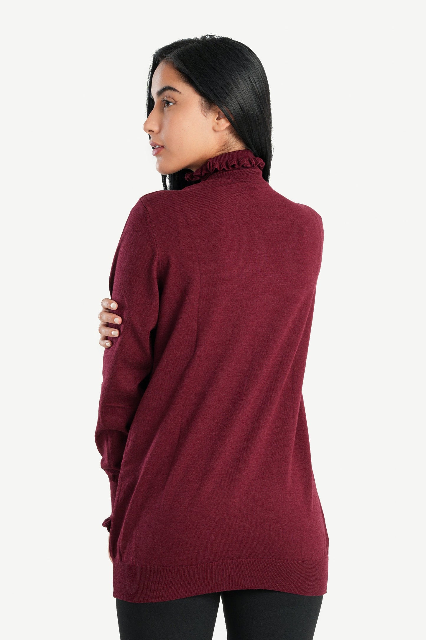 Carina Pullover with Ruffled Neck & Cuffs