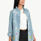 Denim Printed Shirt With Slits