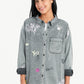 Denim Printed Shirt With Slits