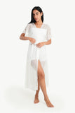 Carina Organza Dotted Robe with Lace