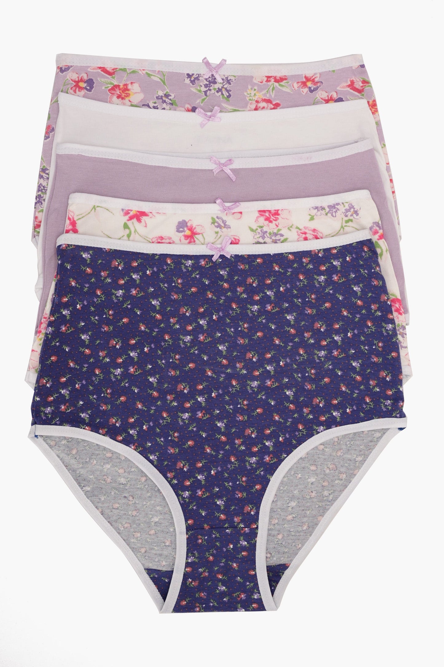 مجموعة من 5 سراويل داخلية كاملة ملونة