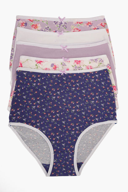 مجموعة من 5 سراويل داخلية كاملة ملونة