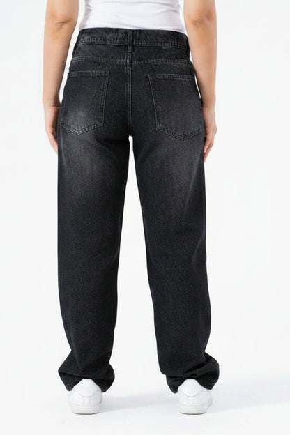 Dark Bloom Straight Denim