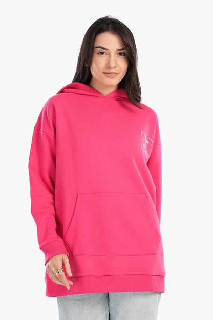 Fuchsia Printed Lounge Hoodie