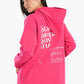 Fuchsia Printed Lounge Hoodie