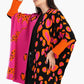 Colorful Jacquard Open Front Poncho