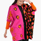 Colorful Jacquard Open Front Poncho