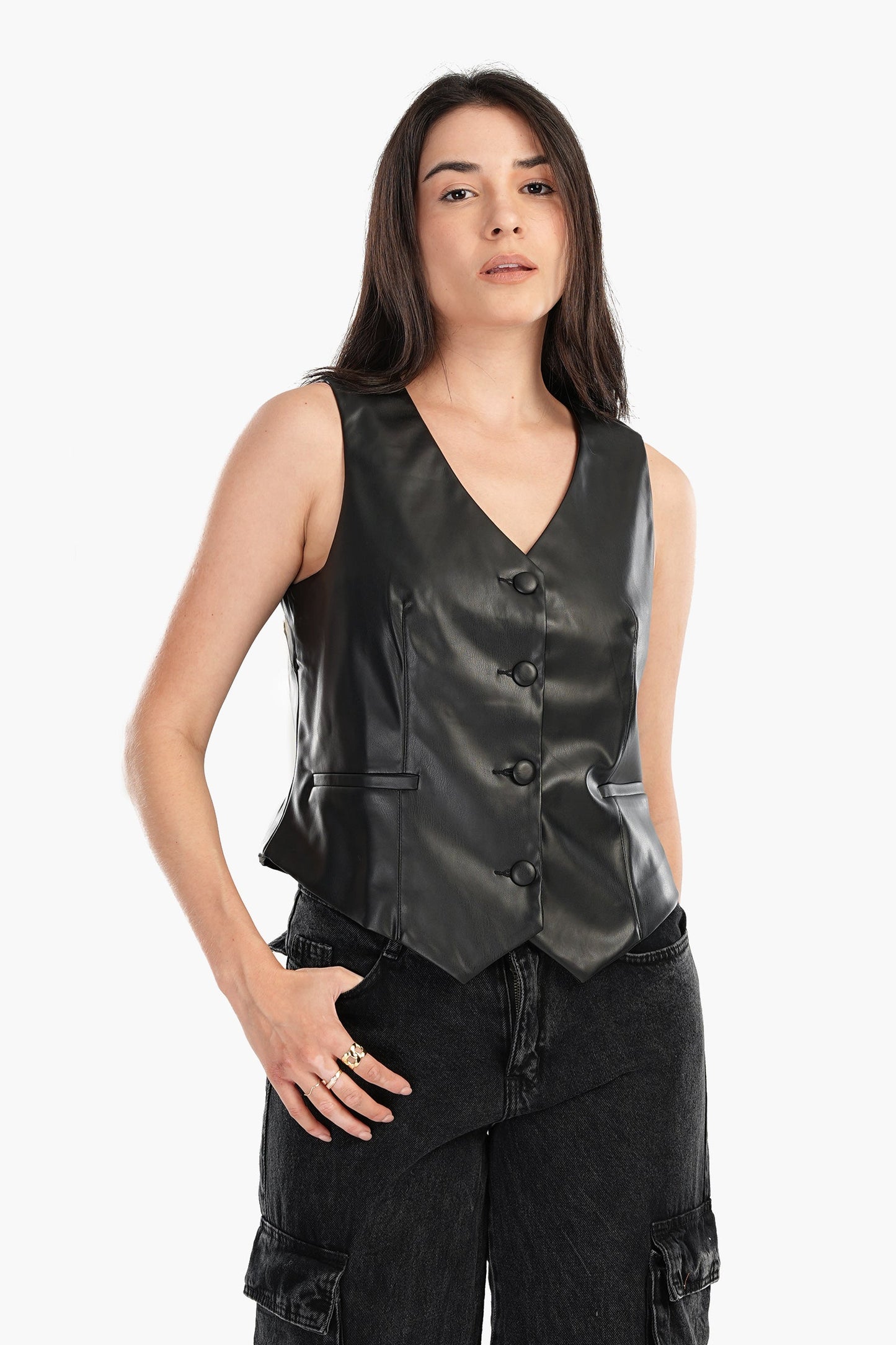 Black Leather Vest