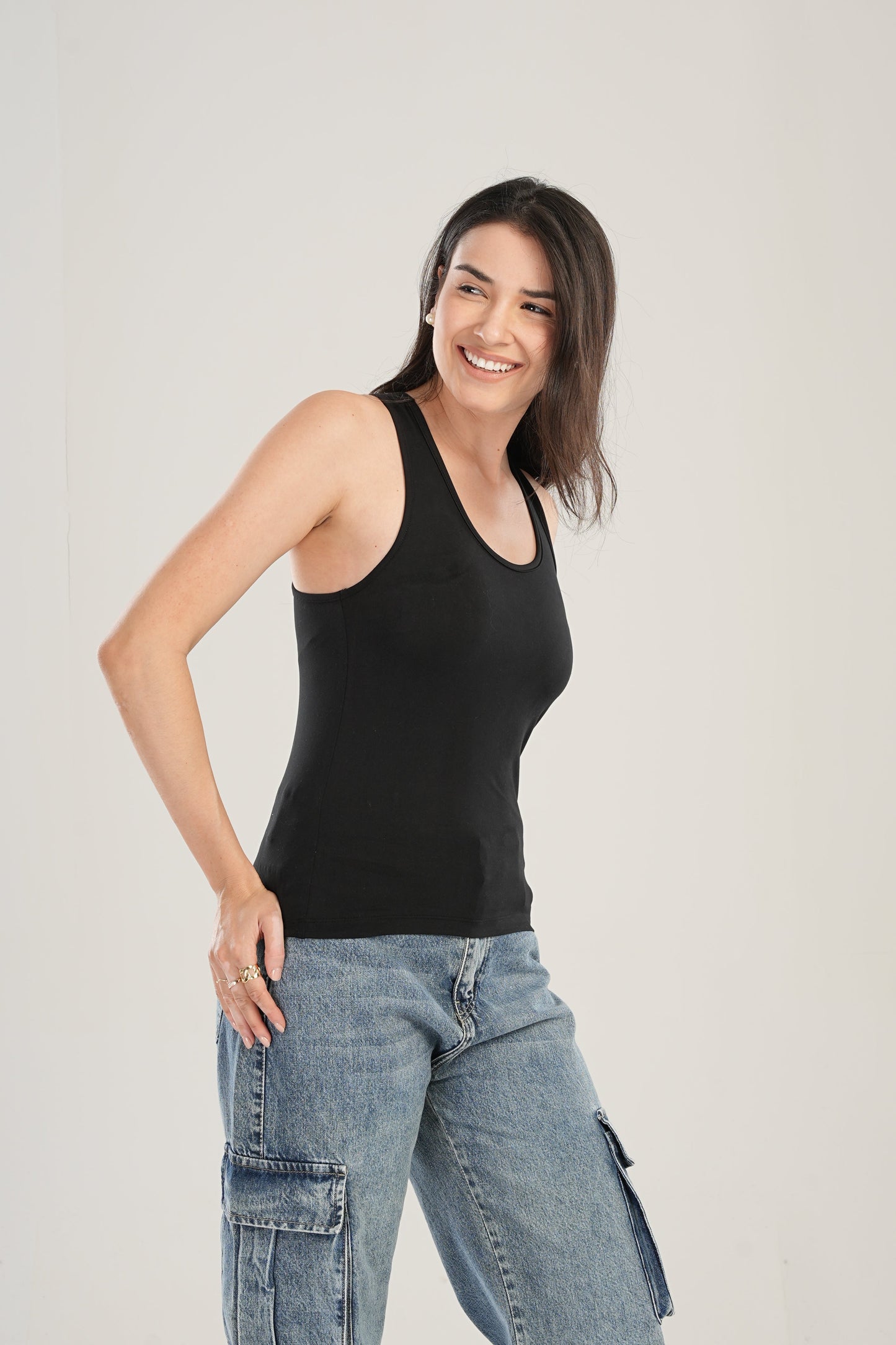 Race Back Cotton Tank Top