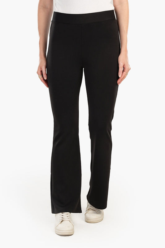 Black Flare Full Length Pants