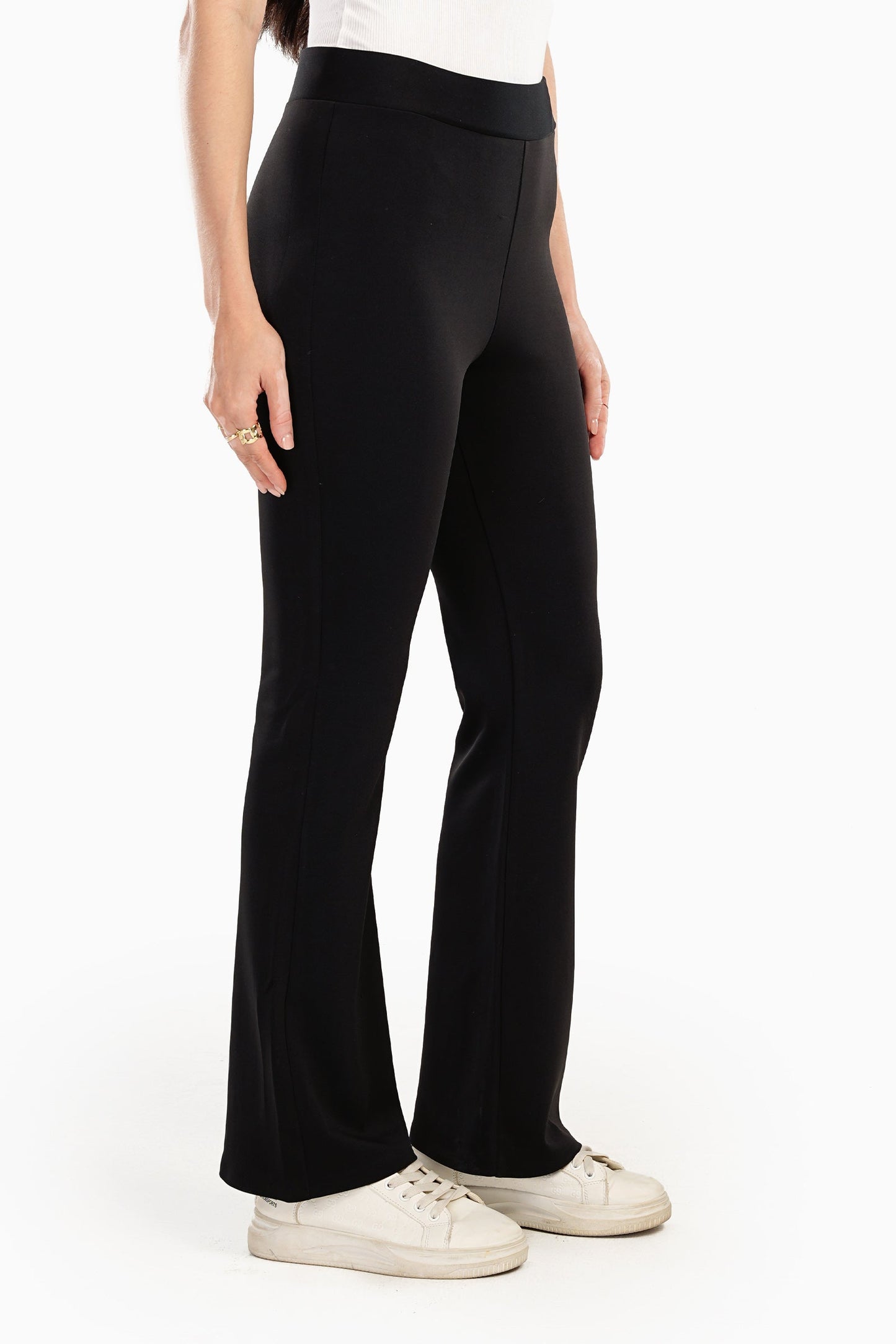 Black Flare Full Length Pants