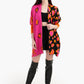 Colorful Jacquard Open Front Poncho