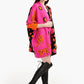 Colorful Jacquard Open Front Poncho