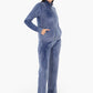 Stand Collar Velvet Pyjama Set