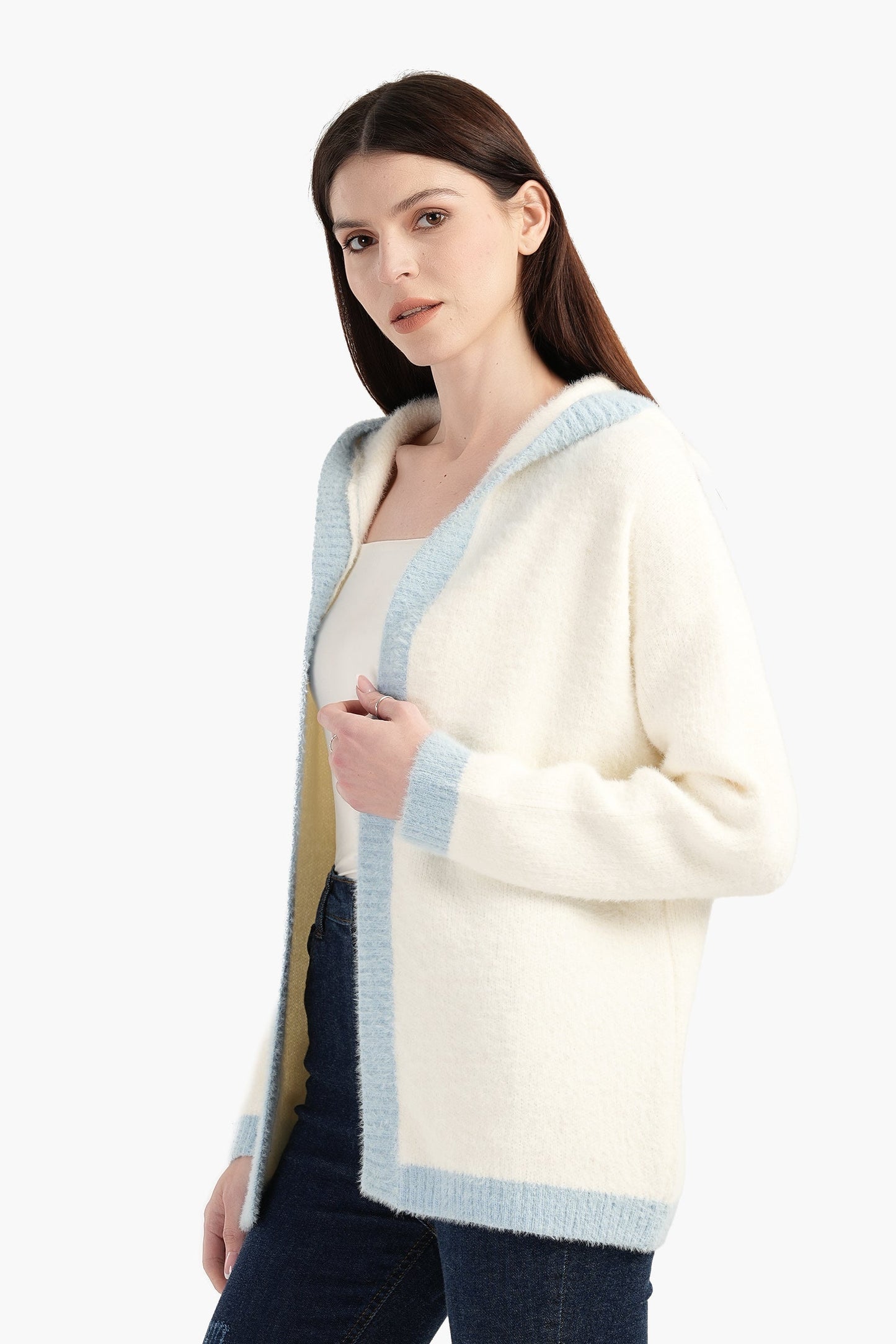 Color Piping Hem Cardigan