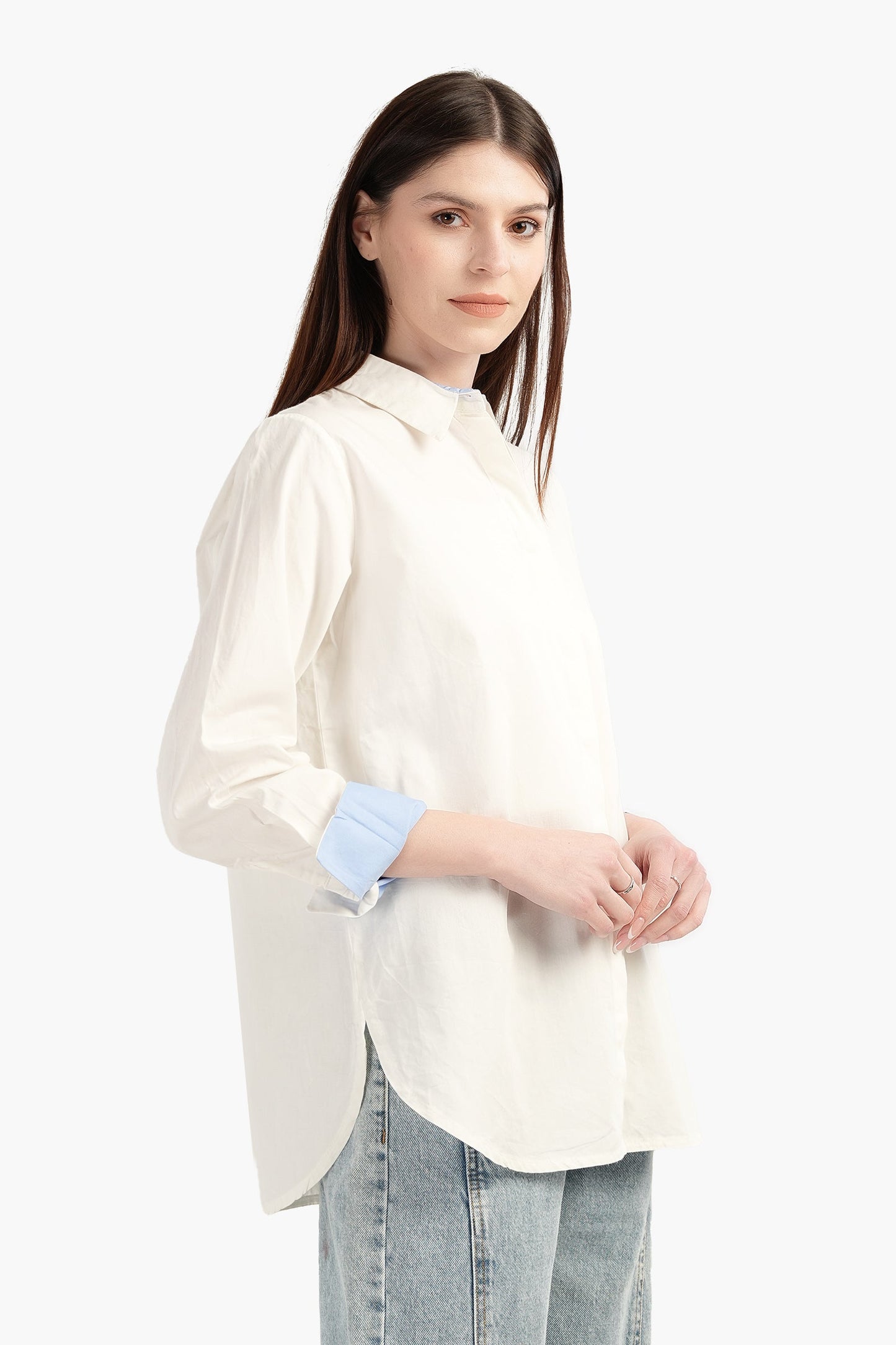 Poplin Shirt with Side Vents