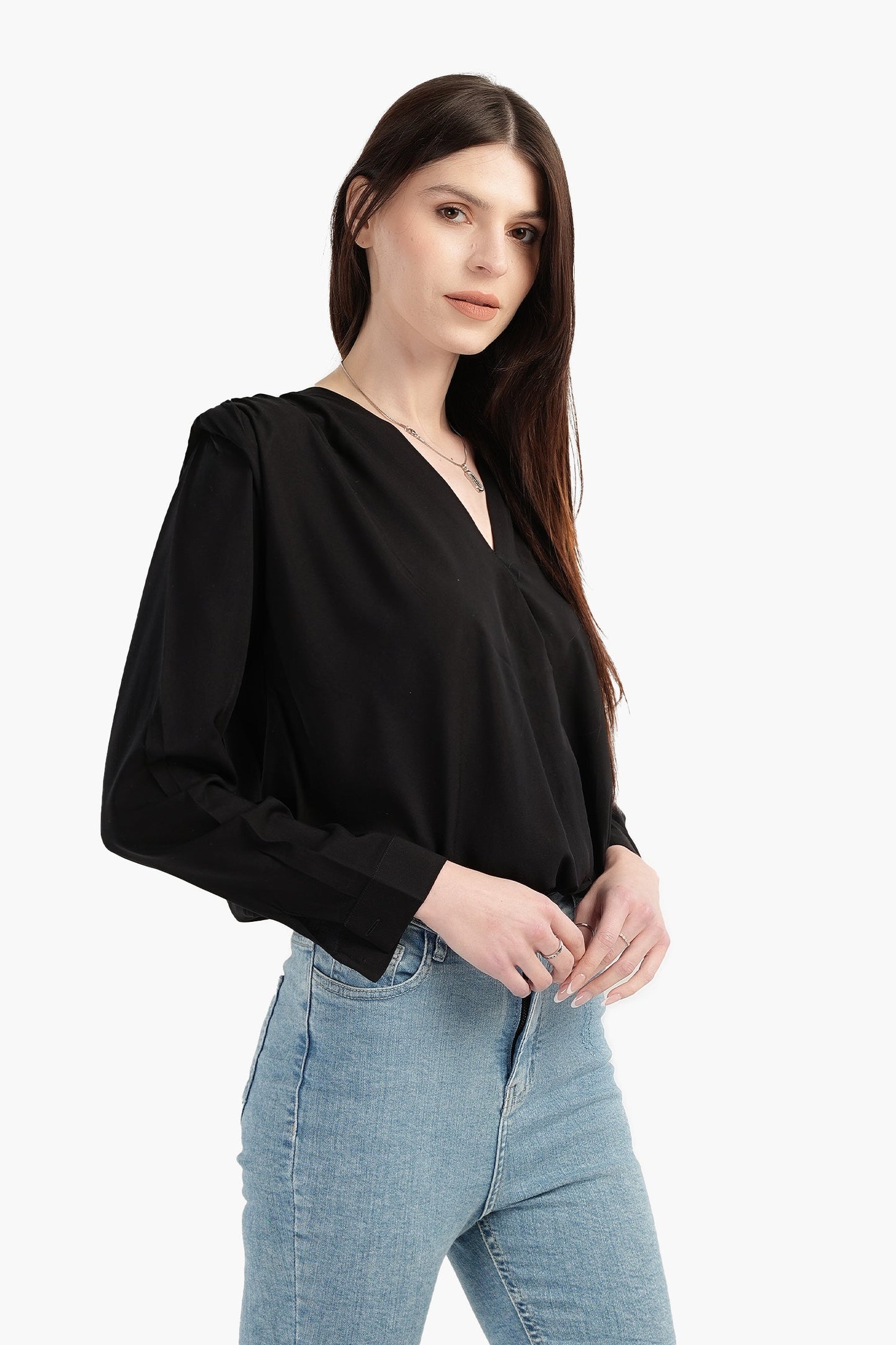 Tencel V-Neck Blouse