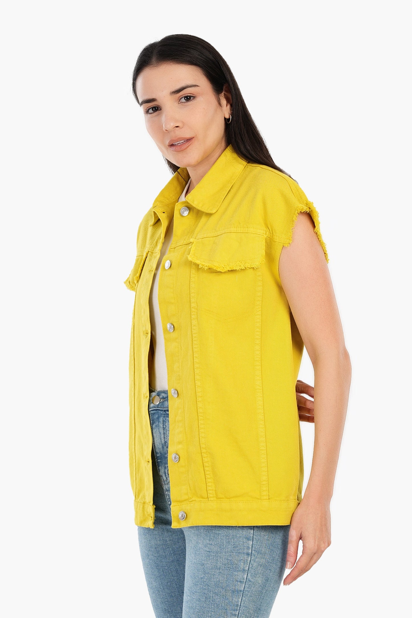 سترة جينز ذات حافة خام