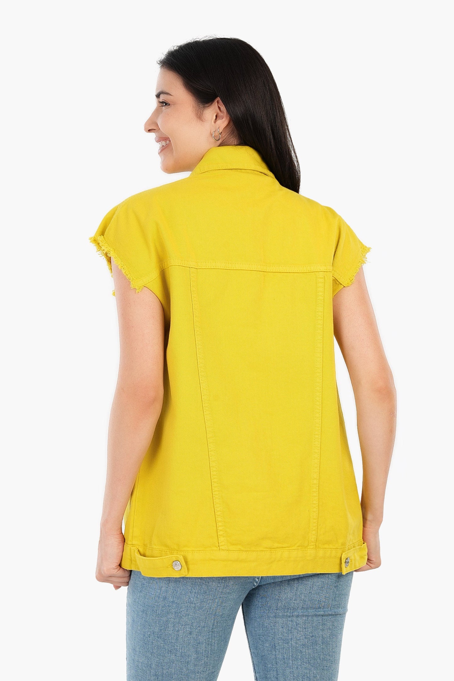 سترة جينز ذات حافة خام