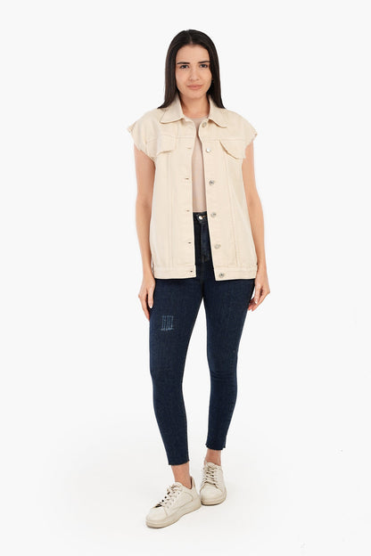 سترة جينز ذات حافة خام