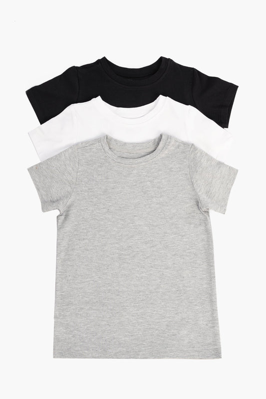 مجموعة من 3 قمصان قصيرة الأكمام للبنات