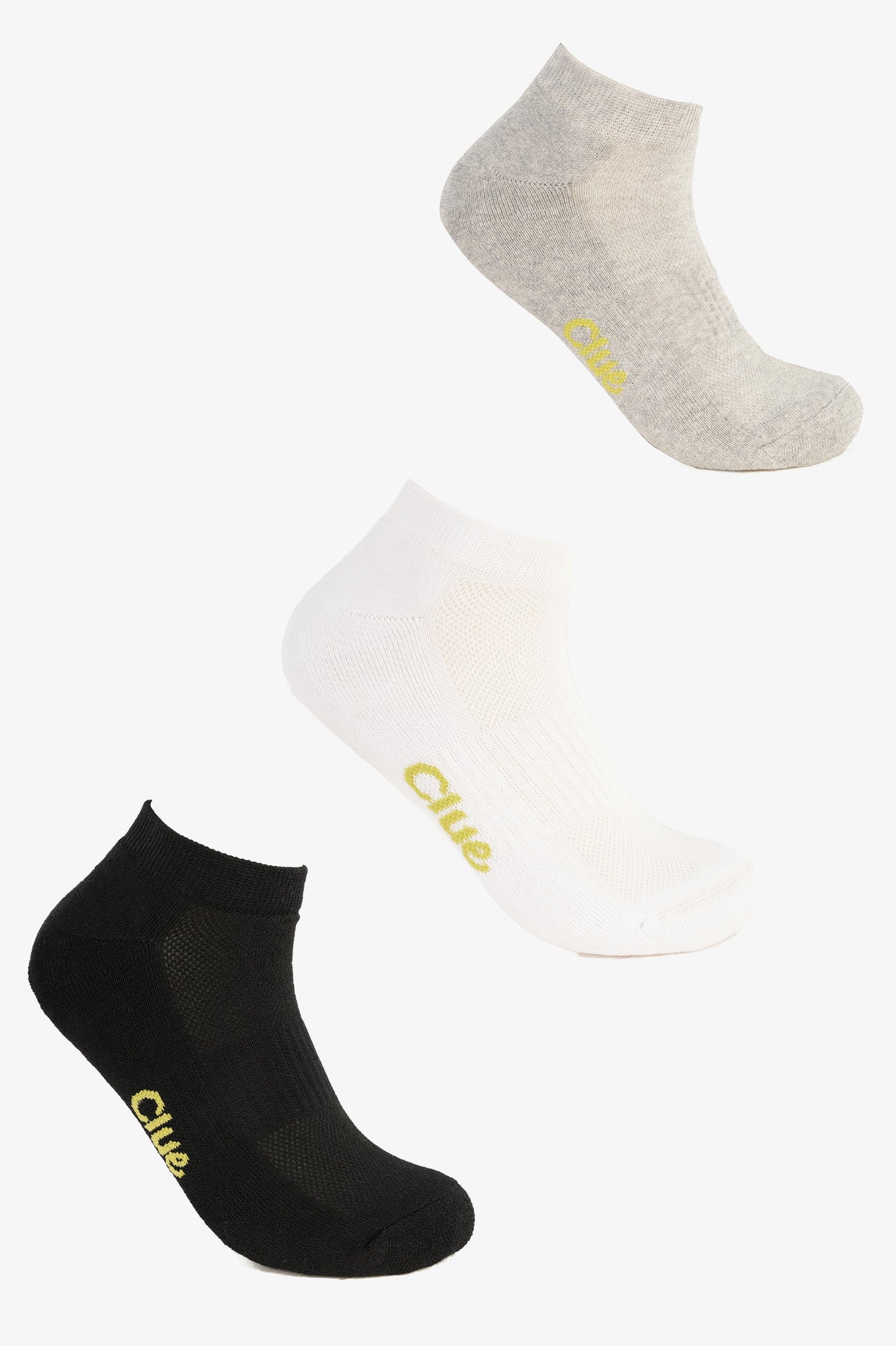 Set of 3 Pairs of Solid Ankle Socks