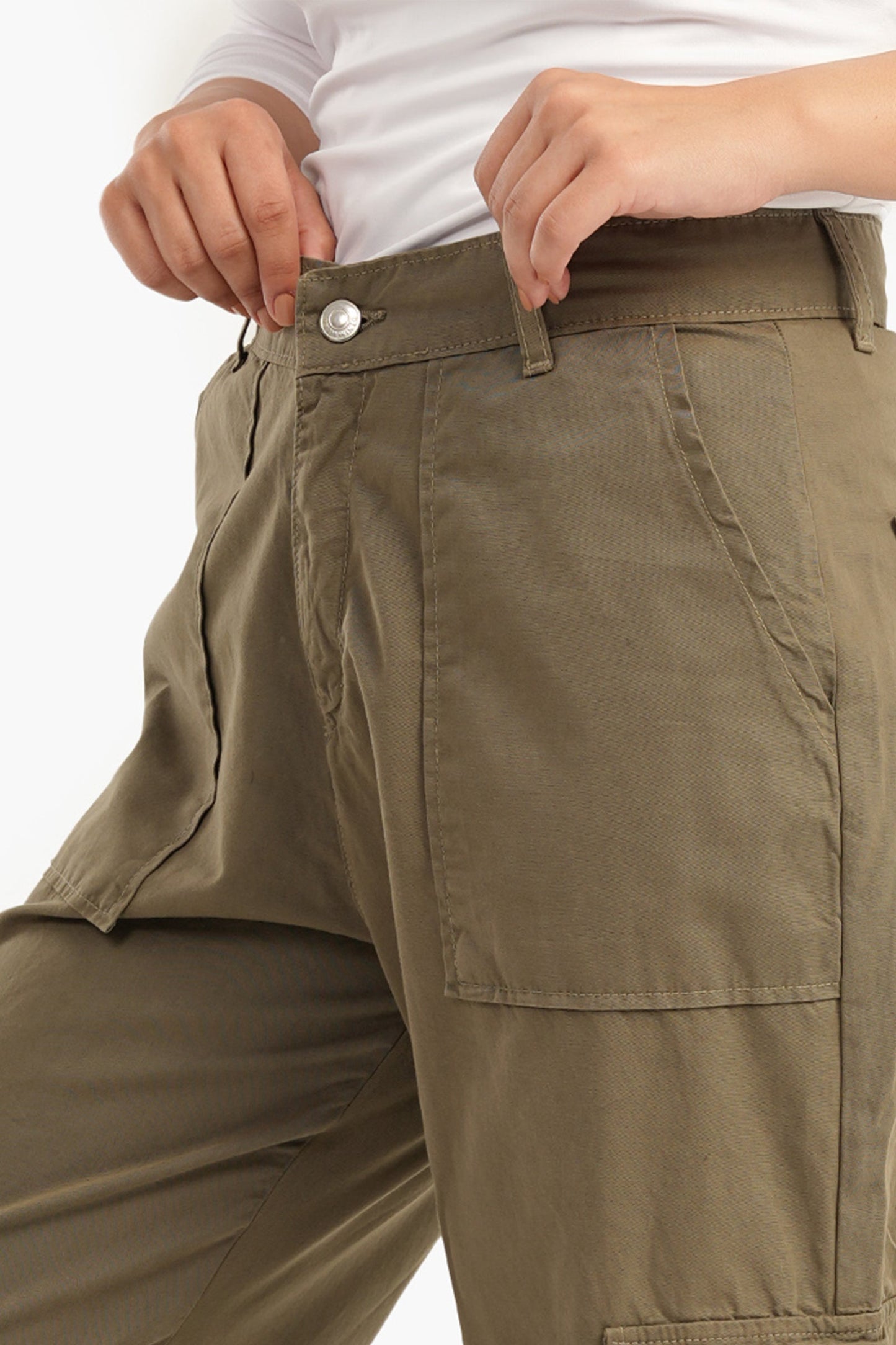 Linen Cargo Pants with Slits