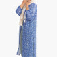 Blue Printed Chiffon Kimono