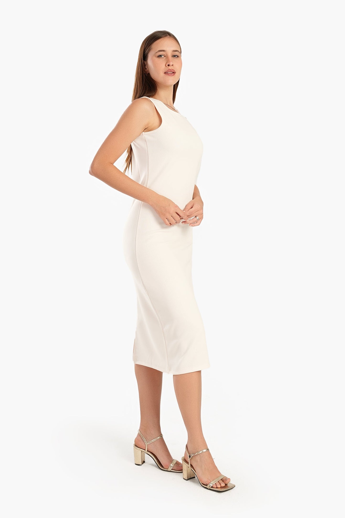 Below Knee Ribbed Dress