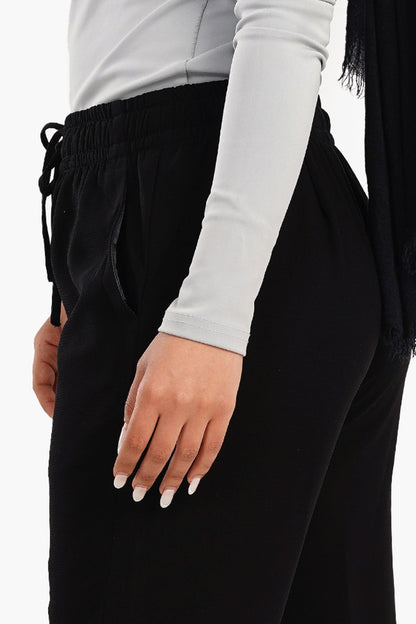 Crepe Smart Fit Pants with Drawstring