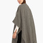 Tweed Open Front Poncho with Fringe