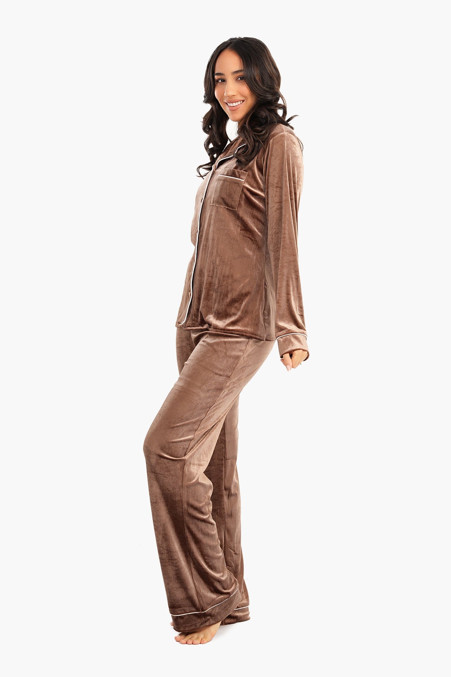 Carina Velvet Classic Pyjama Set