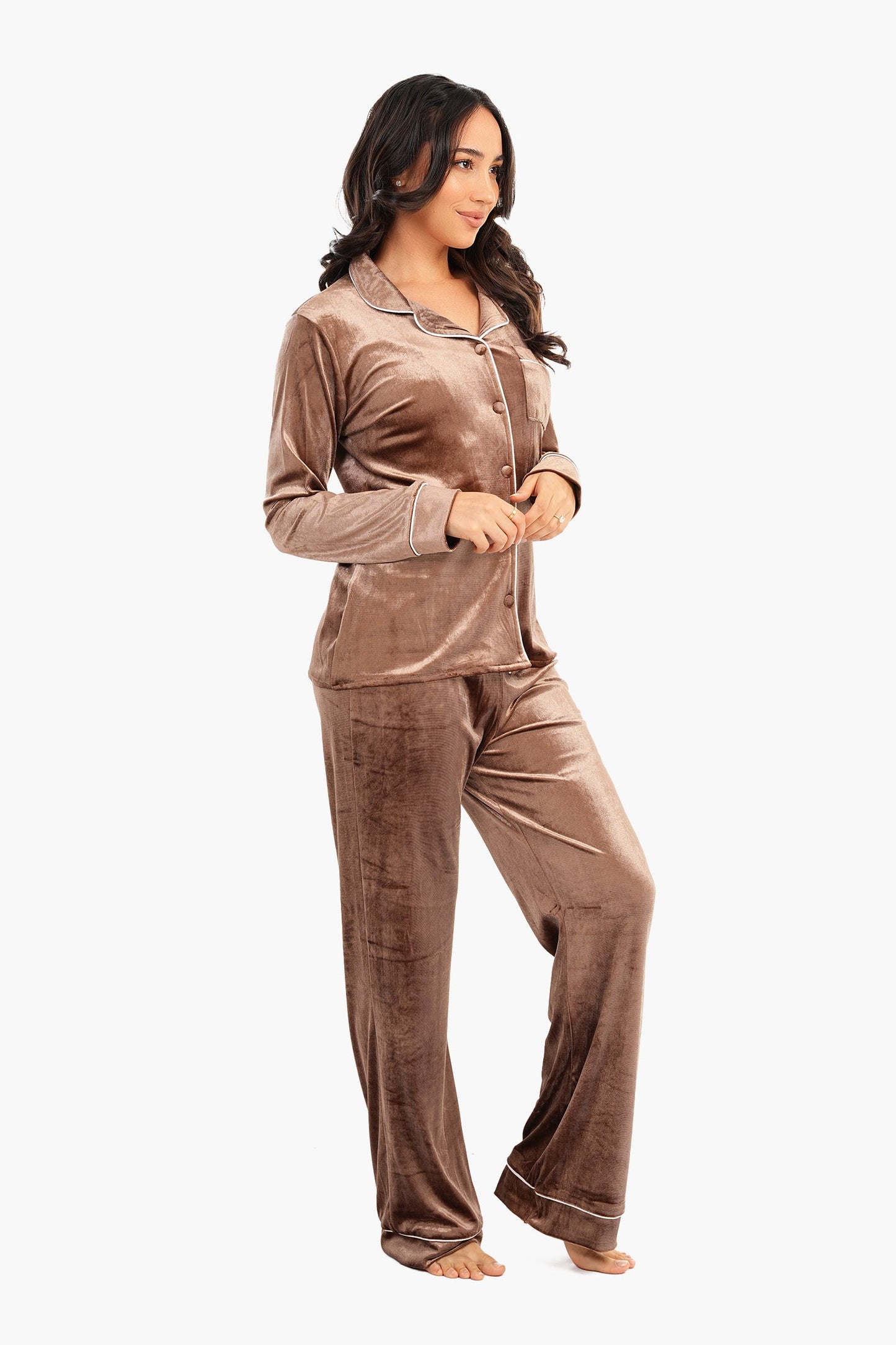 Carina Velvet Classic Pyjama Set