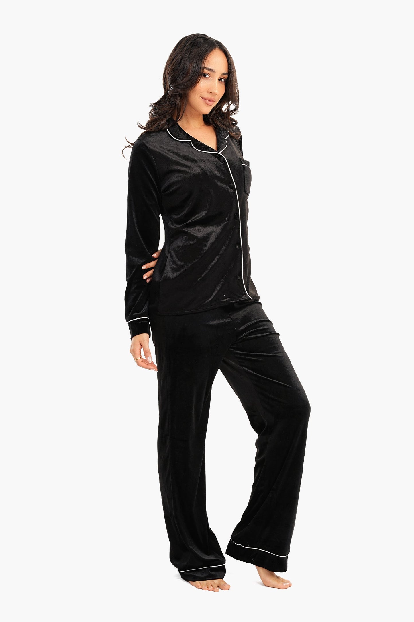 Carina Velvet Classic Pyjama Set