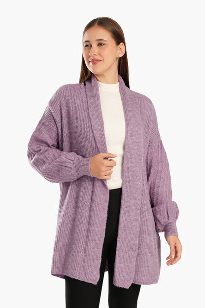 Knitted Bishop Sleeves Cardigan