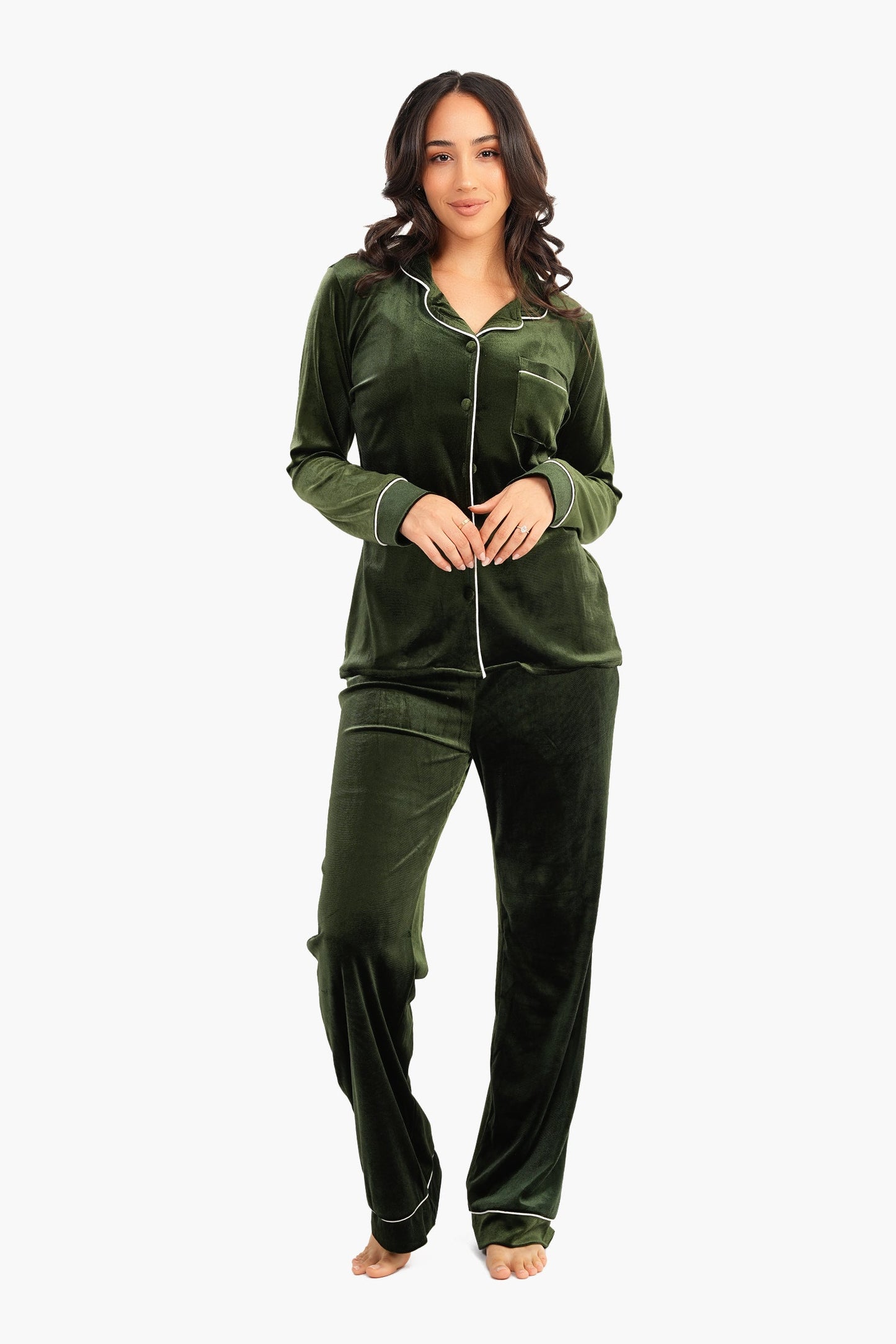 Carina Velvet Classic Pyjama Set