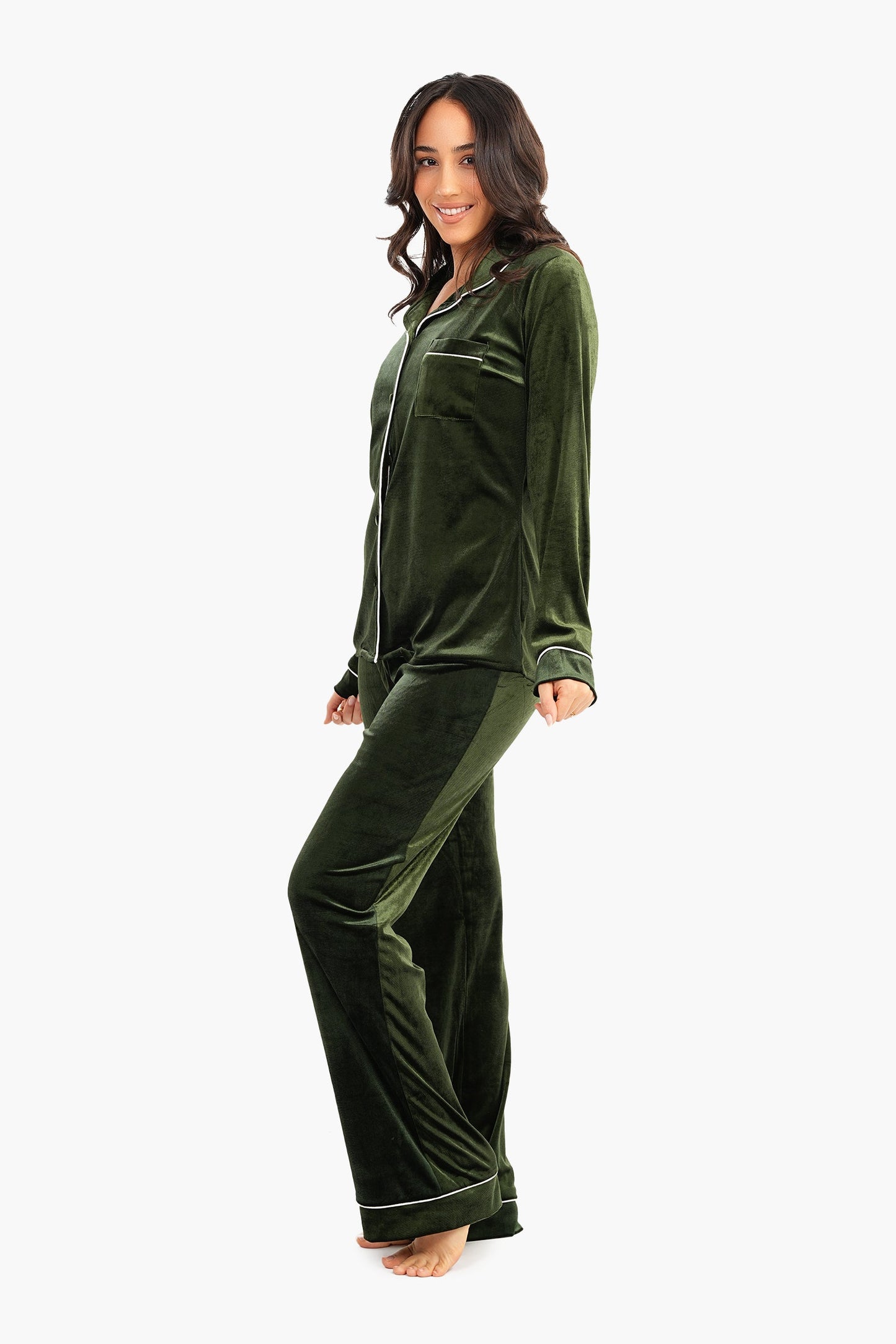 Carina Velvet Classic Pyjama Set