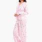 Pink Striped Printed Pyjama Set