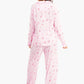 Pink Striped Printed Pyjama Set