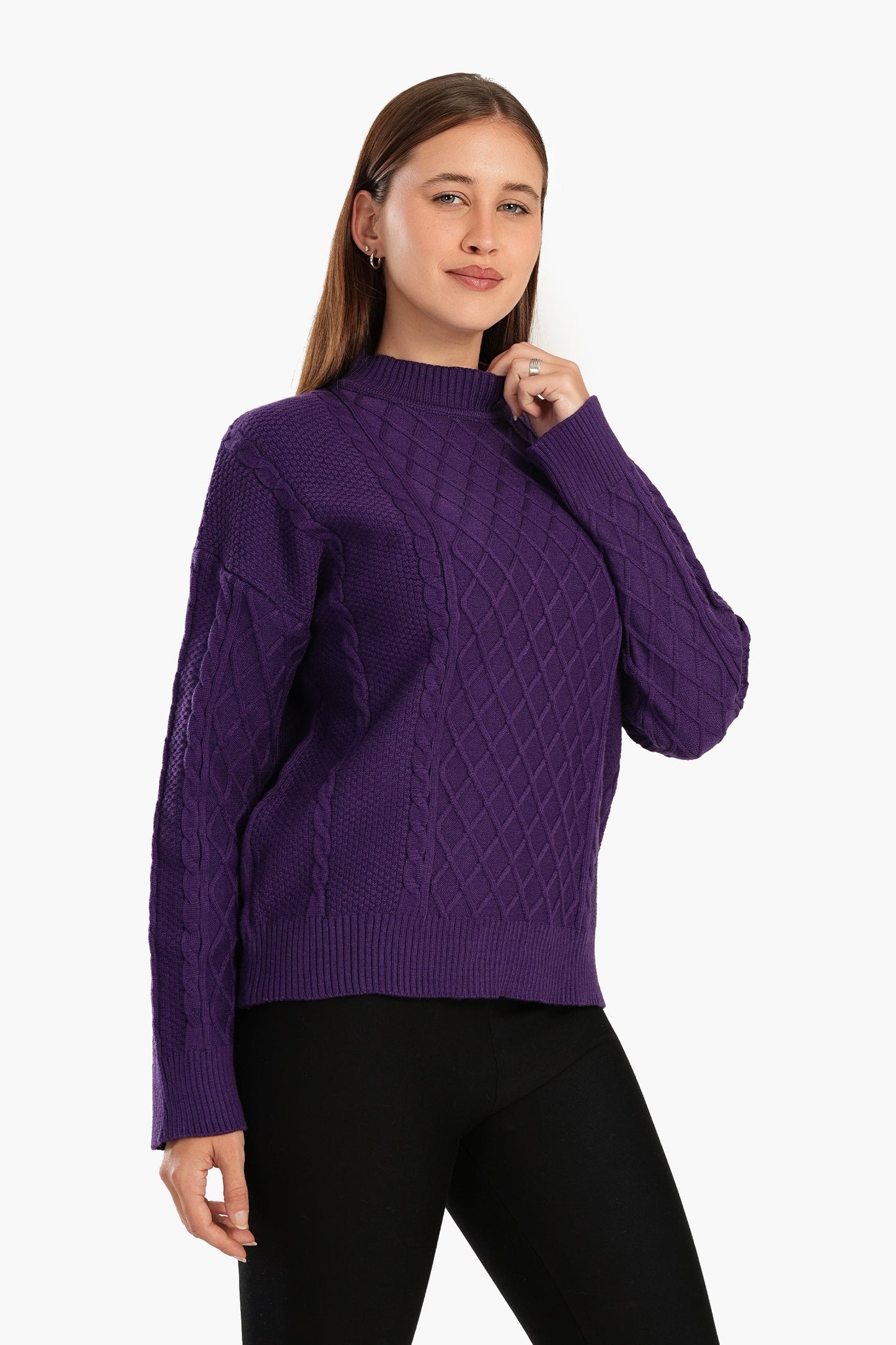 High Ribbed Neck Pullover