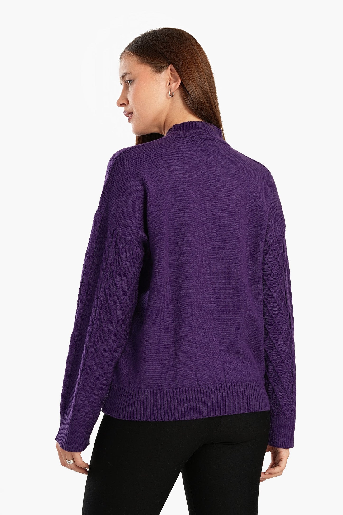 High Ribbed Neck Pullover