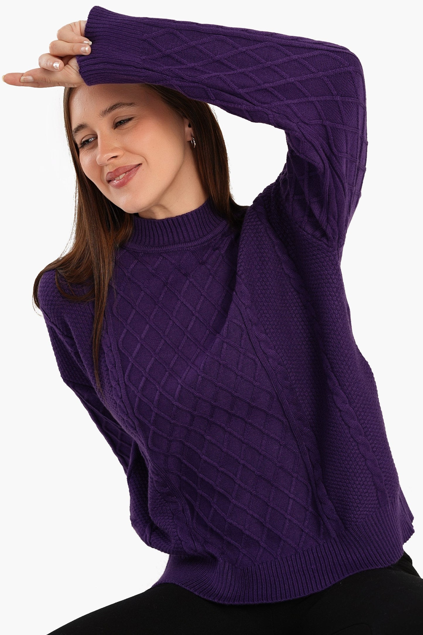 High Ribbed Neck Pullover